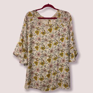 Loft Yellow and Pink Floral Blouse